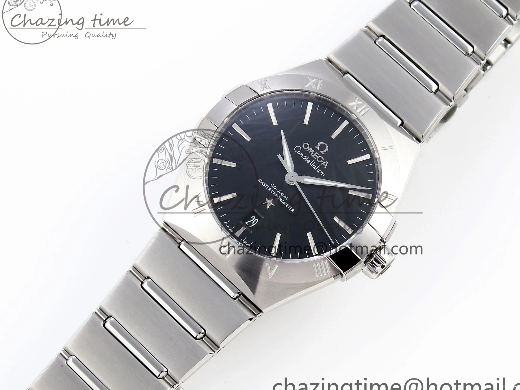 0122 Snug Constellation 39mm SS ASWF 1:1 Best Edition Black Dial on SS Bracelet A 7771